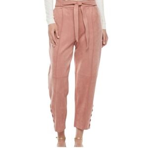 Ryegrass Pink Suede High Rise‎ Pants NWT